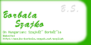 borbala szajko business card