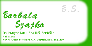 borbala szajko business card